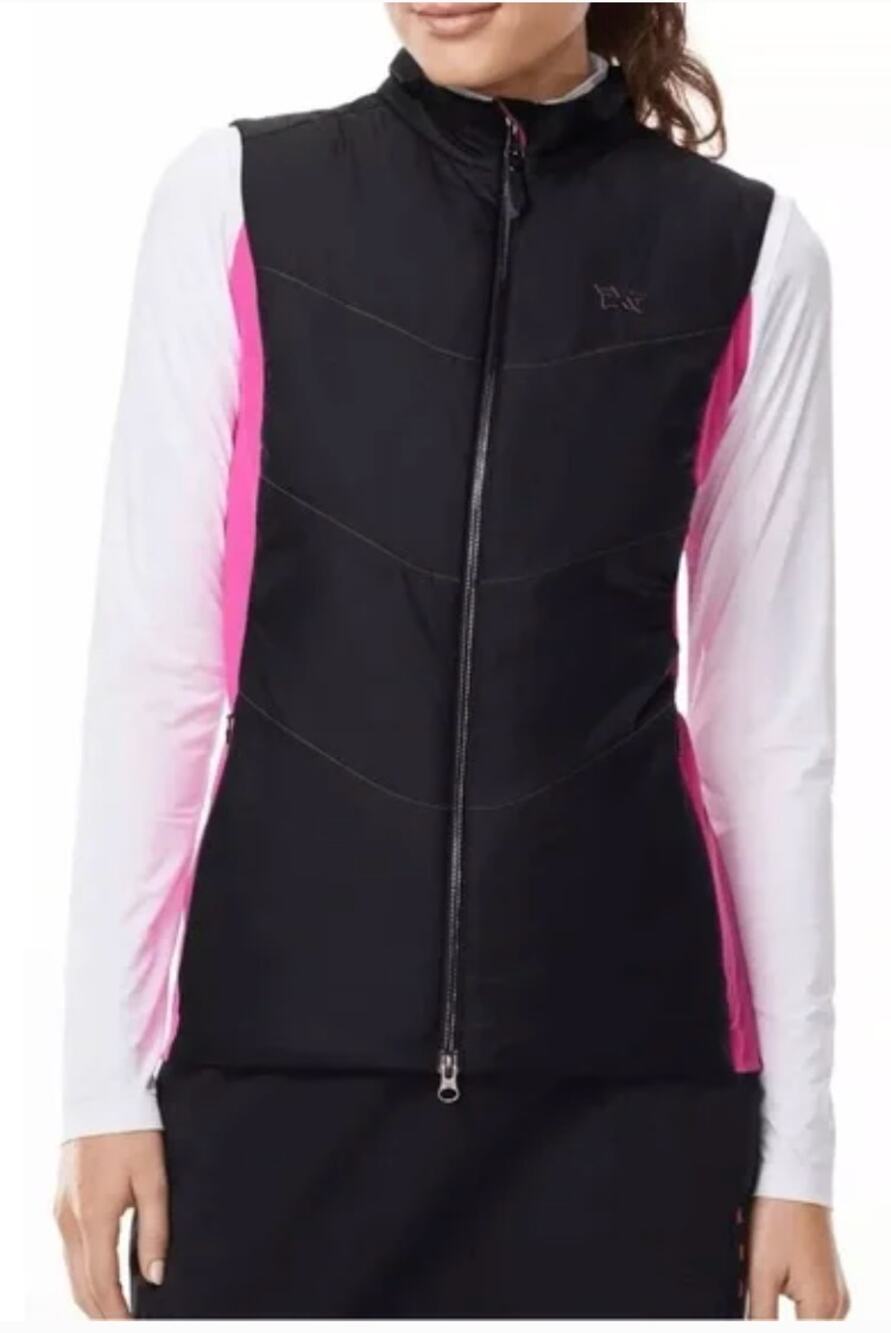 NWT PXG Women’s Noble Zip Vest Black Pink Performance Golf Vest S